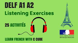 DELF A1 A2 Listening 25 activities Practice online Listening Exercises test comprehension orale [upl. by Catlin929]