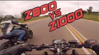 Kawasaki Z800 vs Z1000  A Rude Awakening [upl. by Ylle364]