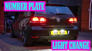 Vw Golf Mk6 Number Plate Lights Change [upl. by Mart270]