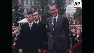 Nixon welcomes Romanian president Ceausescu to White House [upl. by Kovar]