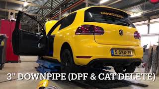 Golf 6 GTD 20 TDI Straightpipe Downpipe Popcorn Limiter EGR amp DPF Delete [upl. by Saalocin]