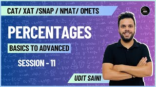 Percentages Part  11  Basic to Advanced  QA  Arithmetic  Udit Saini cat2024 [upl. by Amadeo]