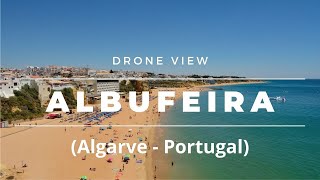 Albufeira Beach and Old Town Algarve Portugal Drone Footage UK Travel Green List [upl. by Zora]