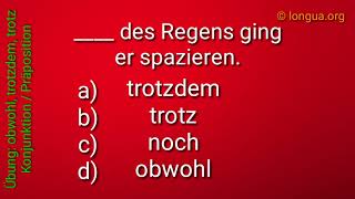 B2 Grammatik Goethe telc Bausteine trotz trotzdem dennoch obwohl  German grammar [upl. by Bryant]