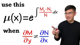 Almost Exact Differential equation amp special integrating factor introduction amp example [upl. by Nnylanna]