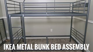 How to Assemble Ikea Svarta Metal Twin Bunk Bed [upl. by Anomar241]