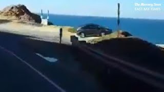 Dash cam video shows moment car plunged off San Mateo cliff [upl. by Assisi660]