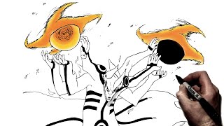 How To Draw KuramaAshura Mode  Step By Step  Naruto [upl. by Koffman]