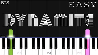 BTS 방탄소년단  Dynamite  EASY Piano Tutorial [upl. by Wallas]