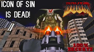 BRUTAL DOOM v21 Dox  AfterDoom Icon Of Sin is Dead 100 SECRETS [upl. by Tatiania]