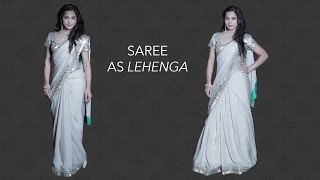 How to Wear a Saree as a Lehenga in 3 Easy Steps  Glamrs Outfit Styles [upl. by Ecidnak]