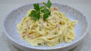 Easy Cheesy Creamy Spaghetti Carbonara NonTraditional [upl. by Elexa127]