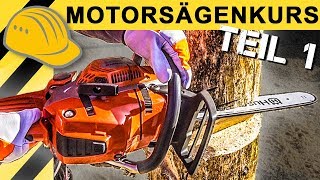 RICHTIGER UMGANG MIT DER MOTORSÄGE MOTORSÄGENKURS  TEIL 1 [upl. by Lahcym739]