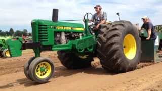 Two Unique John Deere Tractors Pullin Hard [upl. by Atelahs]