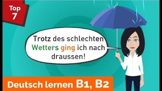 Deutsch lernen B1 B2  obwohl  trotz  trotzdem  Präpositionen mit Genitiv  Zeitform Präteritum [upl. by Charity]