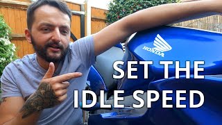 Idle Adjustment  Honda VFR800Fi  How To [upl. by Hedva]