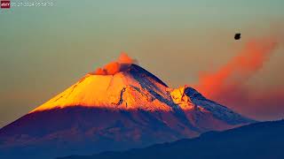 May 27 2024 Beautiful Sunrise at Popocatepetl Volcano near Mexico City [upl. by Remus1]