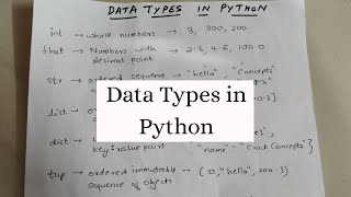 DATA TYPES IN PYTHON  Simplest Introduction [upl. by Neik478]