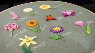 10 Gorgeous Flower Ideas Hand Embroidery Art with Simple Stitches [upl. by Okimik353]