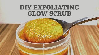 DIY EXFOLIATING GLOW SCRUB sugar honey turmeric amp Lemon juice [upl. by Som]