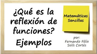 Reflexion de funciones con ejemplos [upl. by Eeleimaj]