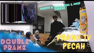 TEAH ROSAKKAN TV   DOUBLE PRANK MARSYA  TEAH  AIRA amp AMIR TERKENA [upl. by Arym]