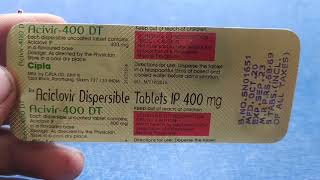 Acivir400 DT Tablet  Aciclovir 400mg Tablet  Acivir 400mg Tablet Uses benefits review in Hindi [upl. by Anelegna]