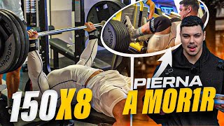 150x8 en PRESS BANCA  ENTRENO MUTANTE de PIERNAS 😎 [upl. by Farr]