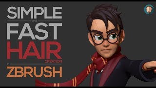 Simple and Fast Stylized Hair Creation in Zbrush [upl. by Kenta746]