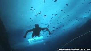 Farthest swim under ice Guinness World Records [upl. by Vere]