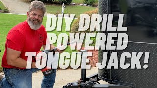 DIY DRILL POWERED TONGUE JACK FOR A TRAILER [upl. by Kimmy]