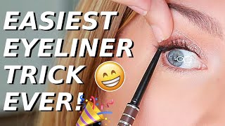 Eyeliner Trick For Hooded Downturned Aging Eyes  Quick EASY Eye Lift [upl. by Zinck]