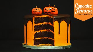 Halloween Special Chocolate Orange Layer Cake  Cupcake Jemma [upl. by Ataeb961]