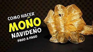 Como hacer Moño con Listón Navideño Paso a paso HD [upl. by Jaime444]