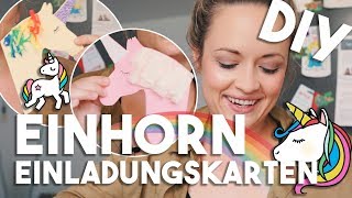 EINHORN DIY 🦄 Einladungskarten I Kindergeburtstag I Mellis Blog [upl. by Papert]