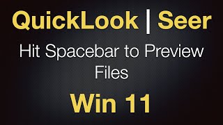 Quick Look for Windows  QuickLook  Seer [upl. by Nosilla545]