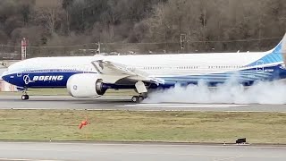 Boeing 777X performing a rejected takeoff test [upl. by Malone]