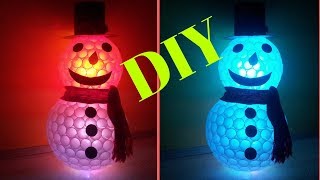 DIY MUÑECO DE NIEVE CON VASOS PLASTICOS ⛄ MANUALIDADES PARA NAVIDAD [upl. by Wein370]