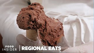 How Traditional Italian Gelato Is Made  Regional Eats [upl. by Enylekcaj]