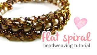 Flat Spiral Bracelet Tutorial  Easy Bead Weaving [upl. by Pirbhai]