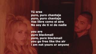 Shakira ft Maluma  Chantaje  English Lyrics  Lyrics Spanish English  English Version [upl. by Ynomrah96]