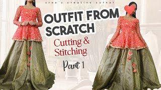 Peplum Top Cutting and Stitching  Designer Dress  Outfit from Scratch [upl. by Vacla813]