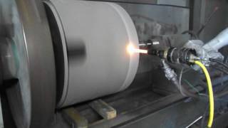 Kermetico HVAF Thermal Spray System Coating a Steel Roll [upl. by Thorncombe]