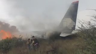 Passengers capture dramatic footage of Aeroméxico plane crash [upl. by Shornick256]