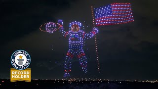 GUINNESS WORLD RECORD Fourth Of July Drone Show 1000 Drones [upl. by Sol]