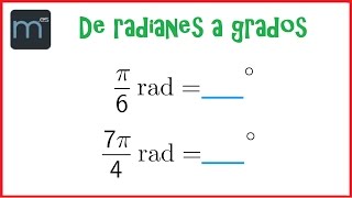 De radianes a grados Secundaria [upl. by Downs196]